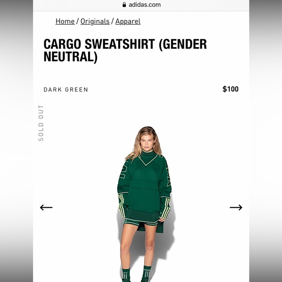 IVY PARK Dark Green Cargo Sweatshirt - Picture 1 of 8